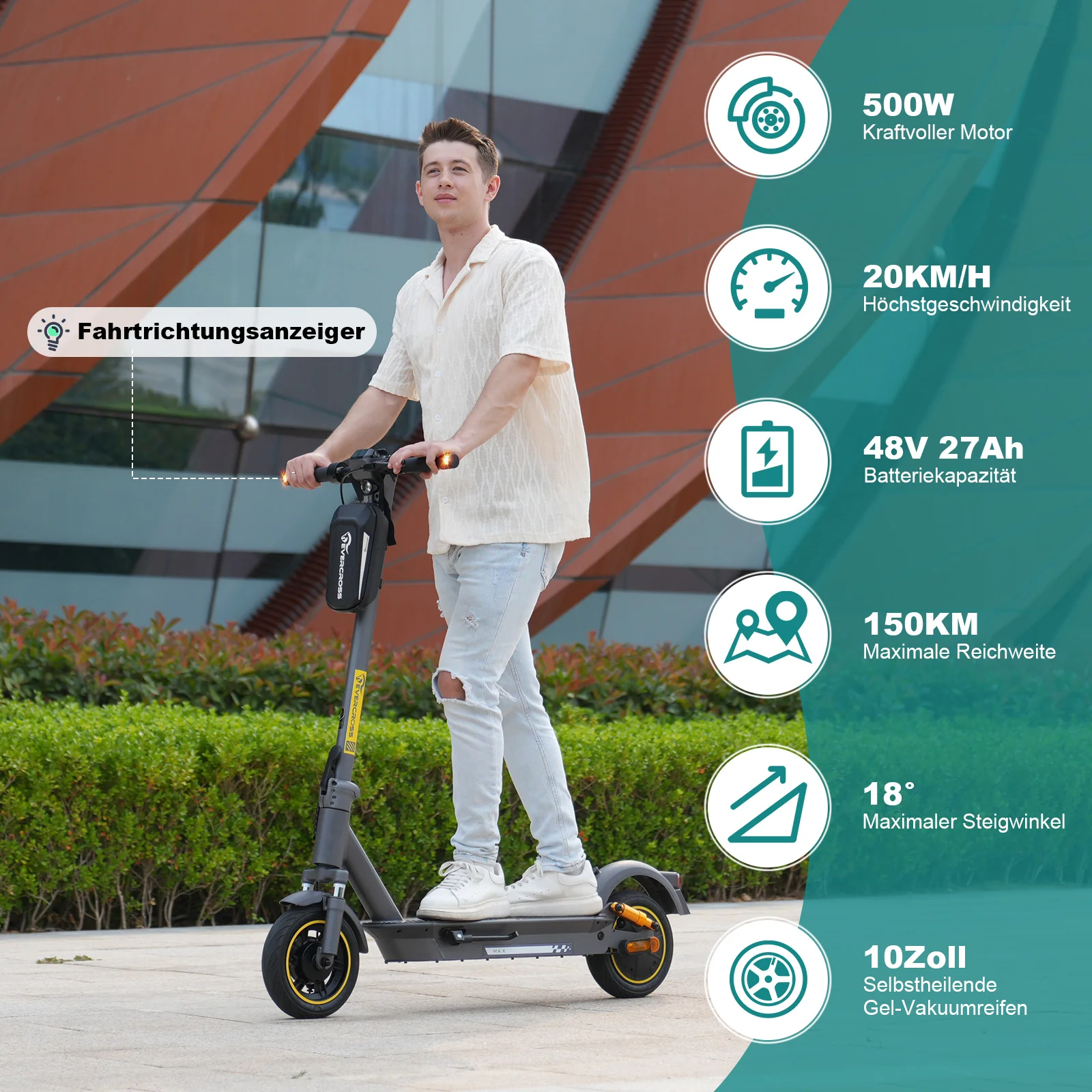 EVERCROSS EV10S MAX ABE Faltbarer Elektroroller-Upgrade - Image 3